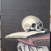 Calavera . Un proyecto de Bellas Artes, Pintura y Pintura al óleo de Yatski Estrella - 12.10.2025