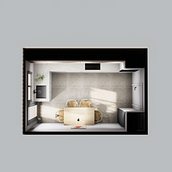 Propuesta de diseño cocina 12m2 . Desain Interior, Dan Desain Spasial proyek oleh Mònica Ramos Cornellà - 10.13.2025