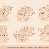 Expression sheet for my new personal proyect . Character Design, and Digital Illustration project by Paula Heras - 10.13.2025