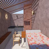 quintal slow. Interior Architecture, Interior Design, Interior Decoration, and Color Theory project by Luiz Henrique de Barros - 10.14.2025