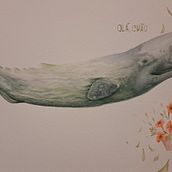 Cachalote de O guia do mochileiro das galáxias. Naturalistic Illustration, Painting, Watercolor Painting, and Fine Arts project by raphaelacandido - 10.16.2025