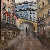 Ruelle avec pont marchant . Membuat sketsa, Menggambar, Ilustrasi tradisional, Ilustrasi Arsitektur, Lukisan Cat Air, Dan Buku sketsa proyek oleh Christophe Delaporte - 10.20.2025