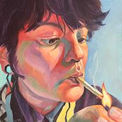 Autoretrato fumadora . Lukisan Min, Dan ak proyek oleh Diana Marnova - 10.22.2025