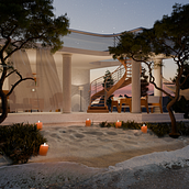 Evening Serenity – Photorealistic 3D Villa Scene. Een project van 3D, 3D-ontwerp, 3D-modellering, Architecturale visualisatie y Digitale architectuur van Abdulrahman Alzahim - 22.10.2025
