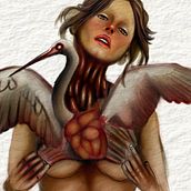 La niña y la Garzar. Un proyecto de Ilustración tradicional, Ilustración vectorial, Dibujo de Retrato e Ilustración digital de omar_s_s - 22.10.2025