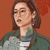 Auto-Portrait d'une âme libre. Vector Illustration, and Digital Illustration project by aliciagraphicdesign - 10.25.2025