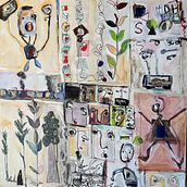 Collected Faces (mixed media painting). Un progetto di Belle arti e Pittura di Lorraine Rossini Hamby - 26.10.2025