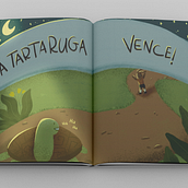 A Lebre e a Tartaruga. Desenho, Design editorial, Ilustração infantil, Narrativa, Stor, e board projeto de Soraia Matos - 27.10.2025
