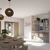 Interior los 4 hermanos. Traditional illustration, Digital Illustration, Photograph, 3D, Accessor, Design, Digital Marketing, 3D Modeling, Decoration, Sketchbook, Interior Decoration, Architecture, Spatial Design, Interior Architecture, Naturalistic Illustration, Digital Architecture, ArchVIZ, L, scape Architecture, and AI Animation project by nguzman0006 - 10.30.2025