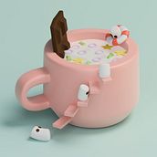 Milk and cereals . 3D, pemodelan 3D, Dan desain 3D proyek oleh Maria Paula Martinez - 10.31.2025