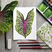 Small Bali plantober. Pintura em aquarela projeto de Tanya Meschcerina - 08.11.2025