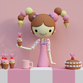 Doceria Kawaii em 3D – Confeiteira no Blender . % Andreia Duarte Bilenkij tarafından hazırlanan 3D Modelleme projesi - 11.09.2025