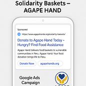 Google Ads Campaign for AGAPE HAND – Solidarity Baskets. Marketing, Digital Marketing, Facebook Marketing, Instagram, Mobile Marketing, Social Media, Instagram Marketing, Growth Marketing, and SEM project by Hever Leonidas Aguilar Rivadeneira - 11.10.2025