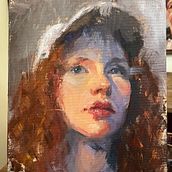 Alla prima oil portrait by Blanca Favi. Een project van Traditionele illustratie,  Beeldende kunst, Schilderij y  Olieverfschilderij van blancafavi - 10.11.2025