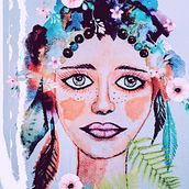 Rostro de mujer digitalizado . Pintura, Pintura em aquarela, Desenho, Desenho de retrato, e Desenho artístico projeto de Sandra Arias - 16.11.2025