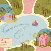 Enchanted Lake: A Fantasy Map . Ilustrasi Digital proyek oleh Skrzaci Kram - 11.18.2025