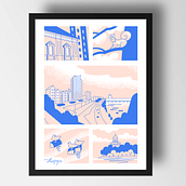 Dnipro, Ukraine, picture.. Een project van Digitale tekening, Digitale illustratie y Vectorillustratie van Larisa Kudrya - 22.11.2025