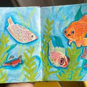 Poisson coloré  . Membuat sketsa, Kreativitas, Menggambar, Ilustrasi tradisional, Lukisan Cat Air, Dan Buku sketsa proyek oleh Cussey Mélanie - 11.24.2025