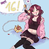 Birthday - Treball Personal . Ilustrație digitală, Desen și Design grafic de Paula Romero Prian - 11.24.2025