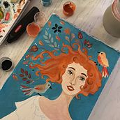 Dreamy thoughts 🦜. Un proyecto de Bellas Artes, Ilustración tradicional, Pintura y Pintura gouache de Marianne Noiman - 30.11.2025