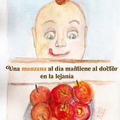Eat an apple a day keeps doctor away. Watercolor Painting, Sketching, Pencil Drawing, Children's Illustration, Traditional illustration, and Colored Pencil Drawing project by Juan Sánchez - 12.03.2025