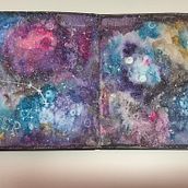 Meine Galaxie im Sternbild Widder. Un proyecto de Bellas Artes, Pintura, Ilustración tradicional y Pintura a la acuarela de krstin - 07.12.2025