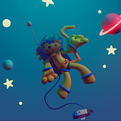 Gato(ou Urso) Astronauta. 3D, Character Design, 3D Modeling, 3D Character Design, and 3D Design project by Ismael Brito - 12.08.2025