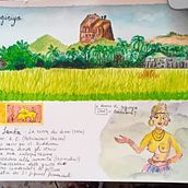 Viaggio in Sri Lanka (primi schizzi e Lion Rock). Traditional illustration, Watercolor Painting, Architectural Illustration, and Sketchbook project by Simona Cappiello - 12.09.2025