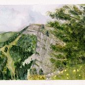 Falaise du Mont d'Or (France) à l"aquarelle. Fine Arts, Painting, and Watercolor Painting project by p_m_guinchard - 12.13.2025