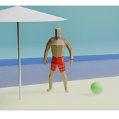 Man on the Beach . % christopher_l_rapp tarafından hazırlanan 3D Karakter Tasarımı, Video O, unları, 3D, 3D Modelleme, O, Ve un Tasarımı projesi - 12.16.2025