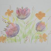 Composición floral en acuarela . Un proyecto de Ilustración botánica, Bellas Artes, Ilustración tradicional, Ilustración naturalista				, Pintura y Pintura a la acuarela de Viviana Rojas Moreno - 27.12.2025