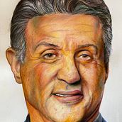 Portret Sylvestra Stallone. Projekt z dziedziny  Sztuki piękne, R, sunek ołówkiem, Trad, c, jna ilustracja,  R, sunek, Portret, R, sunek realist, czn,  R, sunek art, st, czn, R i sowanie kredkami użytkownika Egidio Calabrese Violetta - 27.12.2025