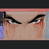 Samurai de ojos azules . Ilustração digital projeto de emch2309 - 29.12.2025