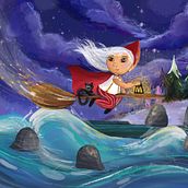 Red witch . Children's Illustration, Digital Illustration, Digital Painting, and Picturebook project by rolkova_zuzi - 01.01.2026
