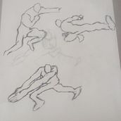 DIBUJO DE POSES DINAMICAS EN MOVIMIENTO. Artes plásticas, Desenho, Desenho a lápis, Desenho realista, Desenho anatômico, e Esboçado projeto de Maxim2005 El Dragonbolliano - 03.01.2026