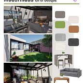 Modernidad en el Bosque. Design de interiores, Arquitetura de interiores, Interiores, Design de espaços, e Modelagem 3D projeto de Delya Calahorrano - 06.01.2026