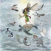 "La femme tombée du ciel", conte anashinabé. Character Design, Children's Illustration, Drawing, Editorial Design, Traditional illustration, Narrative, Stor, board, Writing, Fiction Writing, and Children's Literature project by p_m_guinchard - 01.11.2026