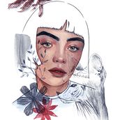 La chica, el gato y el pez. Un proyecto de Ilustración tradicional, Bellas Artes, Pintura, Dibujo, Pintura a la acuarela, Dibujo de Retrato y Dibujo artístico de Anna Castell - 12.01.2026