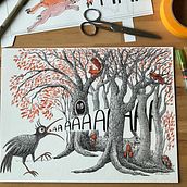 Wie es in den Wald hineinruft, so schallt es heraus… Ein Projekt aus dem Bereich Zeichnung, Traditionelle Illustration, Kreativität, Stor und telling von Anke Weber - 13.01.2026