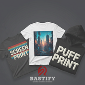 High-Quality Apparel Printing Techniques by Rastify. Un projet de Sérigraphie, Broderie, Confection de patrons et vêtements , et Création de motifs de Areeb Sajid - 14.01.2026