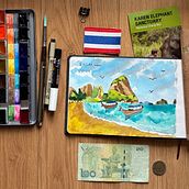 Railay, Krabi. Traditional illustration, Architectural Illustration, Watercolor Painting, and Sketchbook project by Nuria PC - 01.17.2026