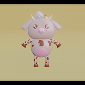 La vaca y el flan. 3D Modeling, Character Design, Digital Illustration, Traditional illustration, and Manga project by Carlos Esteban Fernández - 01.19.2026