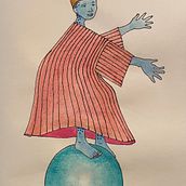 He's on the Ball!. Drawing, Ink Illustration, Watercolor Painting, Acr, and lic Painting project by jocelyngraef - 01.20.2026