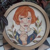 Gambito Dama. Embroider, Painting, Watercolor Painting, and Textile Design project by Gabriela Bejarano Cruz - 01.22.2026