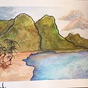 TEG. SA3 el paisatge amb tècniques de pintura a l'aigua. Een project van  Tekening y Schilderij van luci - 25.01.2026