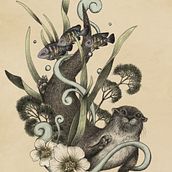 De nutrias y rayitas. Drawing, and Naturalistic Illustration project by Dayananda Foraois - 01.28.2026