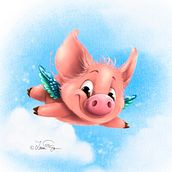 When Pigs Fly . Ilustrasi Digital, Menggambar, Gambar Digital & Ilustrasi Anak-Anak proyek oleh Zuzana Svobodová - 01.29.2026