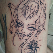 Meu primeiro trabalho em pele humana . Een project van  Tatoeageontwerp van ladydarknn3ss - 02.02.2026