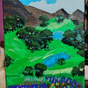 La colina de las flores  . Lukisan Akrilik proyek oleh Debbie Roco Pasten - 02.06.2026