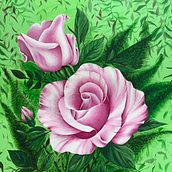 ROSAS Ein Projekt aus dem Bereich Bildende Künste, Traditionelle Illustration, Malerei, Malerei mit Acr, l und Botanische Illustration von naos76 - 11.02.2026